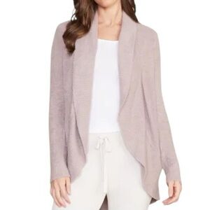 Barefoot Dreams CozyChic Lite® Circle Cardi Taupe Cardigan Sweater — Size L